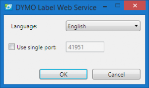 Web Service configuration dialog (Windows)